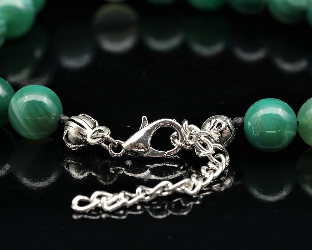Natural Green Agate Beaded Choker, Genuine Green Crystal Necklace, Fancy Gemstone Choker, 8mm Beads, Unique Fashion Jewelry, Healing Crystal Chakra Necklace, Durable Stone Necklace, Gemini Necklace