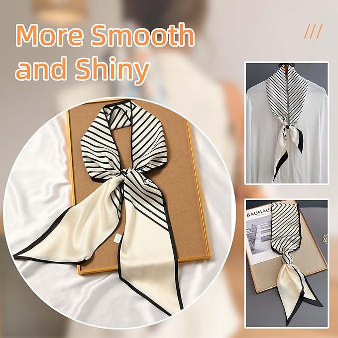 Dailyacc Hair Scarf for Women Fashion Silky Satin Headscarf Wrap Breathable Lightweight Neck Scarves For Handbag