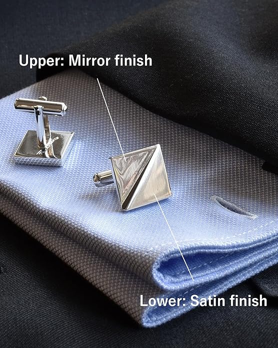 [TAVARAT] Cufflinks for Men Black Silver Tps-056