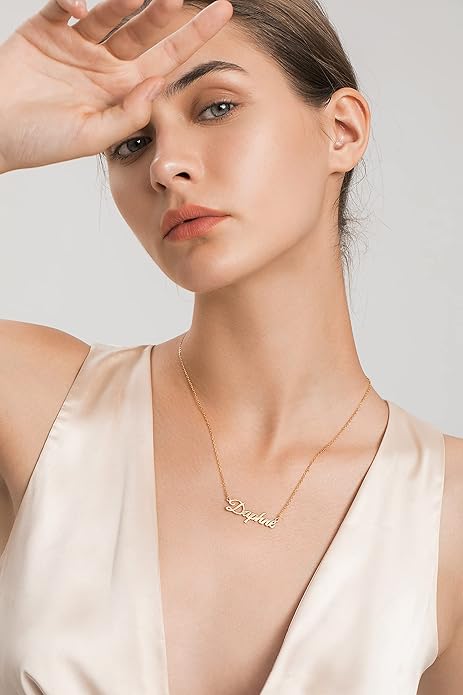 Custom Name Necklace - 925 Sterling Silver & 316 Stainless Steel, 14 Fonts & Multi-Language Options, 4 Colors, 5 Chain Styles, Personalized Gift with Premium Box