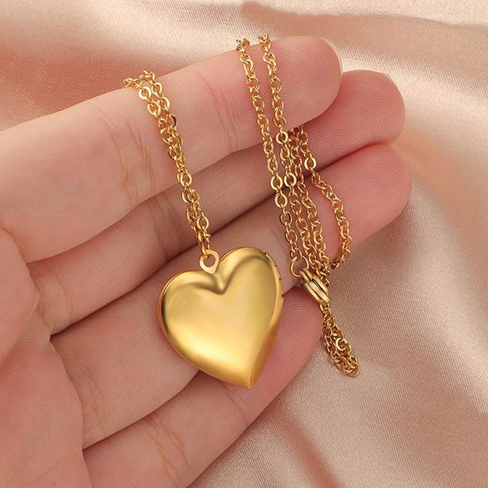 PHOCKSIN Personalized Locket Necklace for Women Photo Necklace with Customized Picture Birth Flower Birthstone New Years Gifts for Women