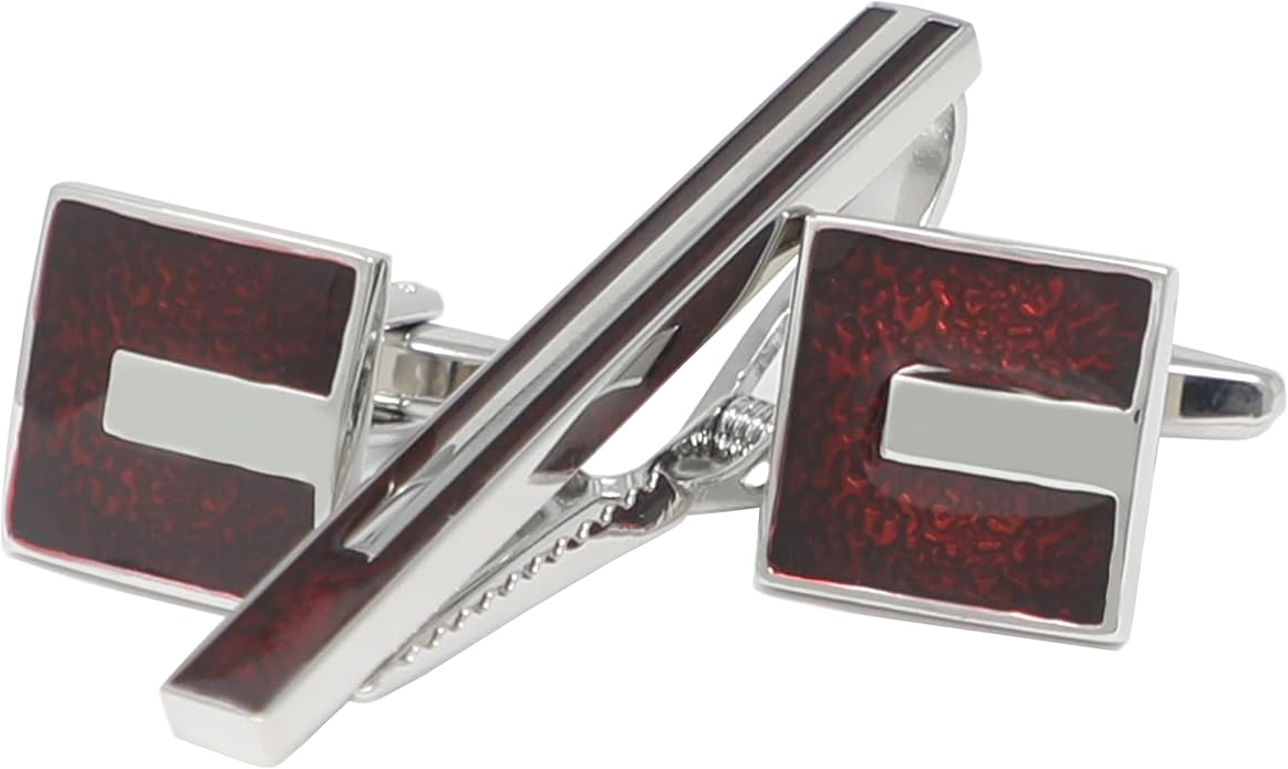 MENDEPOT Cufflinks And Tie Clip Set Men Wedding Accessory Gift Father's Day Birthday Cuff Links Tie Bar
