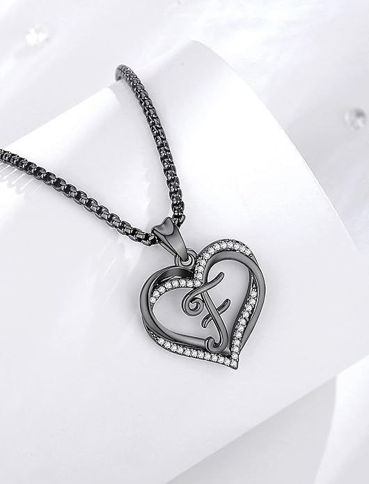 INFUSEU Unique Initial Necklaces for Women Girls Small Heart Letter Jewelry, Meaningful Personalized Gifts