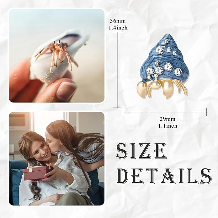 LuvQaze Animal Brooch for Women Men Zirconia Rhinestone Abalone Shell Animal Lapel Pin Christmas Birthday Holiday Gift for Wife Mother Girlfriend Daughter