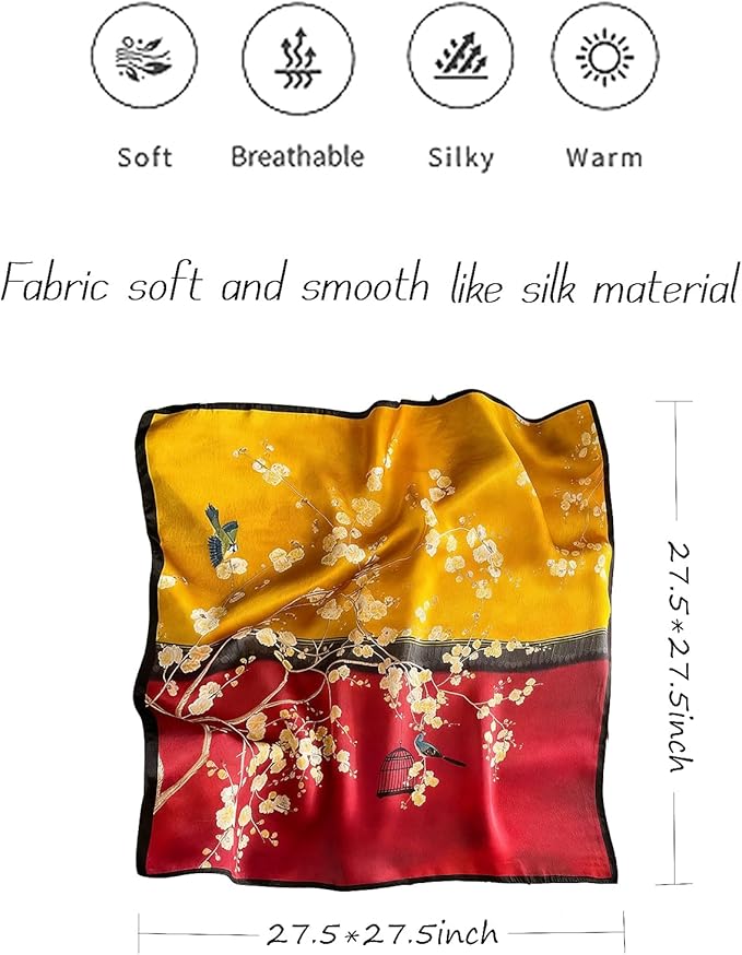 Hioyiwse Satin Bandanas Head Scarf For Women Hair Scarves Accessories Lightweight Fashion Wrap Neck Silk Sleeping Headscarf