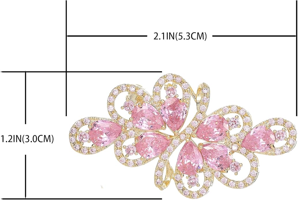 YOQUCOL Cubic Zirconia Crystal Rhinestone Wedding Brooch Pin for Women Brides Jewelry