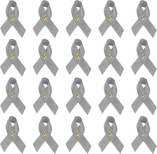 1/2/5/10/25/50/100pcs Satin Awareness Ribbon Pins (Pick your color), for Cancer & Disease Awareness, Bulk Quantities for Fundraising, Events, Gift Giving