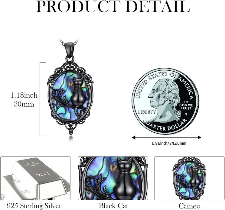 KoyeKei Sterling Silver Halloween Necklace Gothic Jewelry Gifts for Women Men