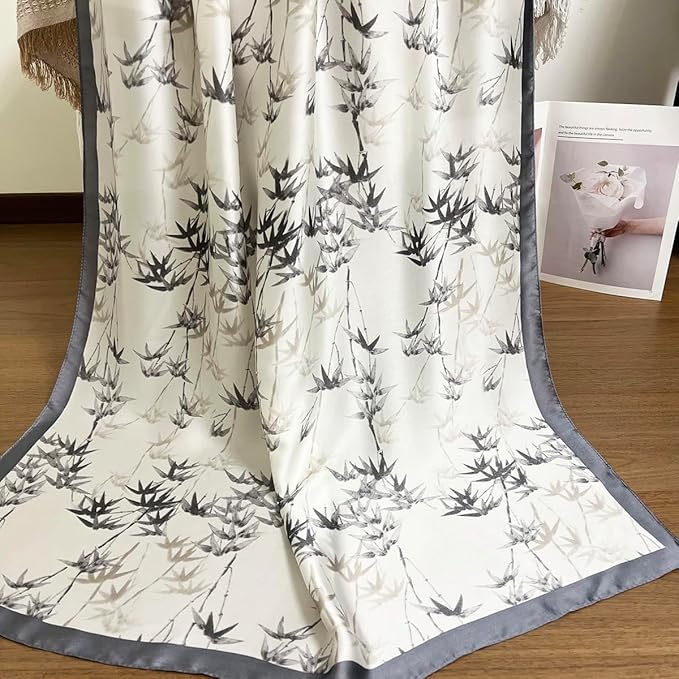 Long Silk Like Scarf Lightweight Satin Scarves Large Sunscreen Shawl Wrap for Women