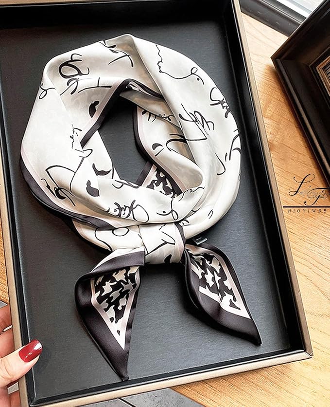Hioyiwse Head Scarf Hair Neck Scarves For Women Purse Bag Scarfs For Handbags Silky Long Thin Satin Headscarf Fashion