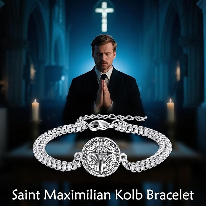 YFN Patron Saint Bracelet Sterling Silver Religious Protector Bracelet Jewelry Gift for Women Men