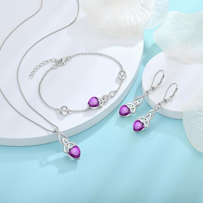 Infinity Celtic Knot Bracelet 925 Sterling Silver Birthstone Bracelet Irish Jewelry Gifts for Women