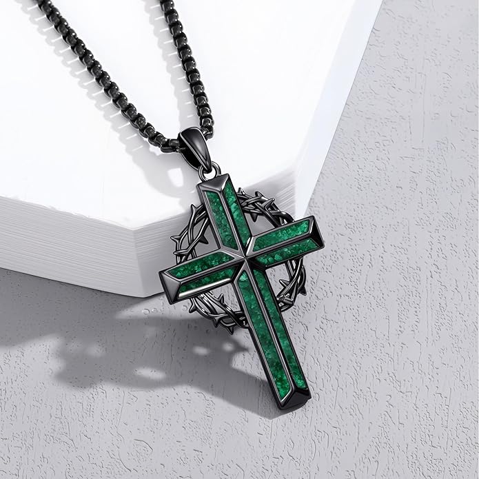 Cross Necklace for Men 925 Sterling Silver Celtic Cross Pendant Christian Jewelry Religious Christmas Gifts for Women