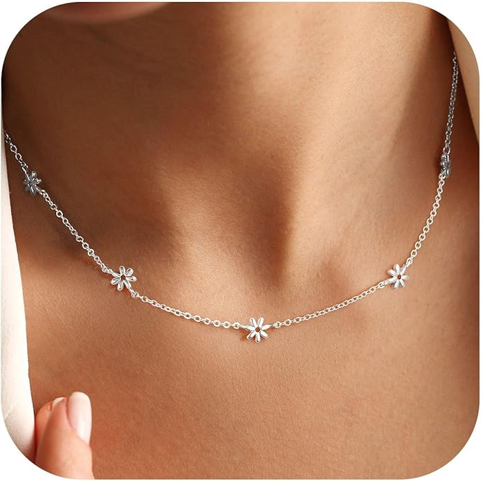M MOOHAM Gold Clover Heart Pearl Butterfly Star flower Choker Necklace for Women - Dainty 14K Gold Plated Cubic Zirconia Cute Station Necklaces for Women Trendy Prom Jewelry Gifts