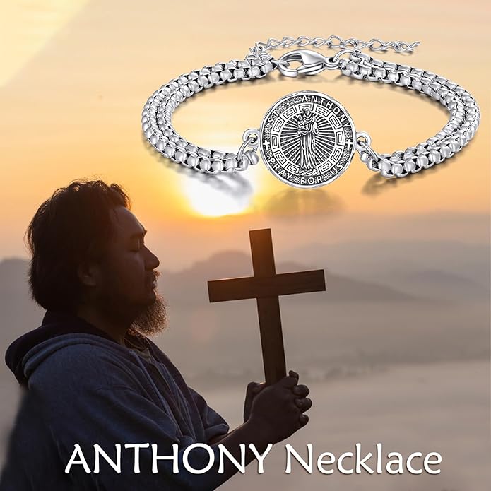 YFN Patron Saint Bracelet Sterling Silver Religious Protector Bracelet Jewelry Gift for Women Men