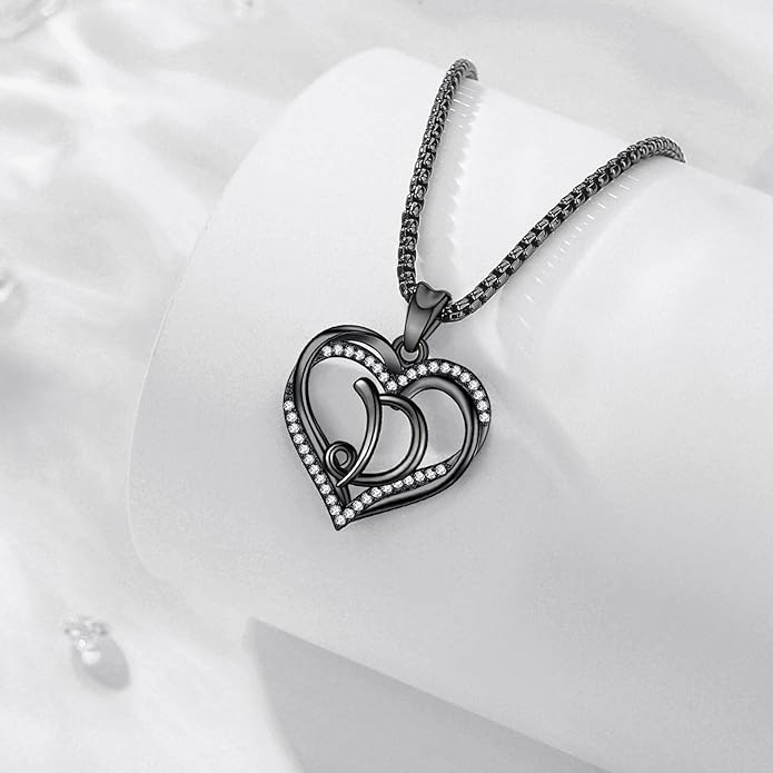 INFUSEU Unique Initial Necklaces for Women Girls Small Heart Letter Jewelry, Meaningful Personalized Gifts