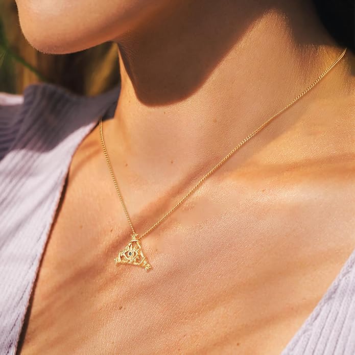 BENEIGE Gold Necklace for Women 14K Gold Plated Evil Eye Necklace Trendy Gold Pendant Necklace Jewelry For Women