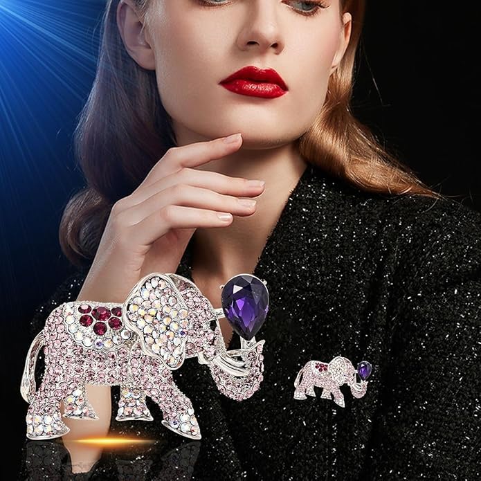 Animal Brooch for Women Girls 18k Gold Plated Animal Brooch Pin Rhinestone Animal Brooch Lapel Pin Jewelry Thanksgiving Day Birthday Wedding Gifts for Mom Wife