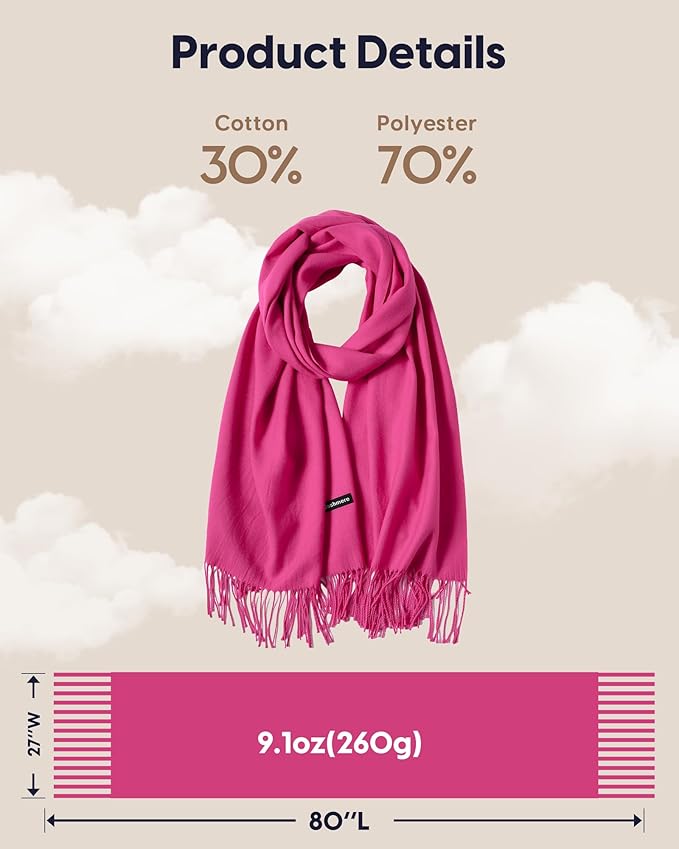 maamgic Women's Winter Scarf Soft Warm Scarf for Women Cozy Shawl Wraps for Women Lightweight Pashmina Style Wrap