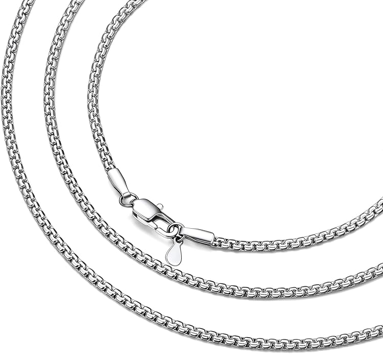 Bestyle 18K Gold Plated/Silver/Black Chain for Men, Hypoallergenic 2/4/6/8mm Stainless Steel Flat Link Chain Necklace for Men & Women Hip Hop Jewelry, 14-30"