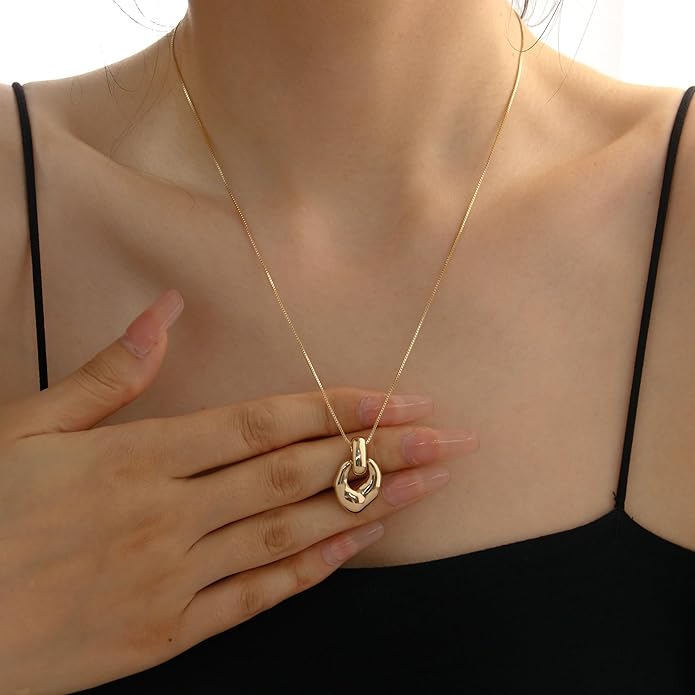 Pendant Necklace for Women Statement Gold Silver Necklace Trendy Jewelry for Women