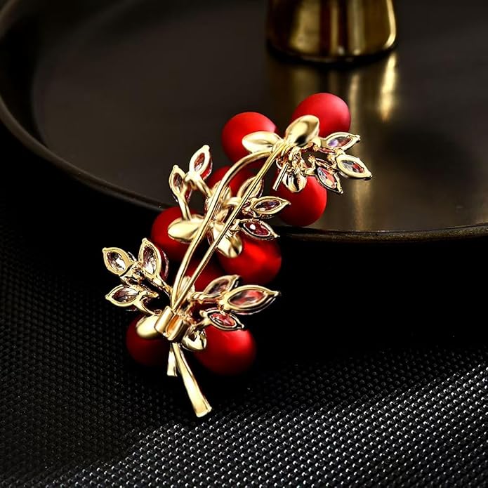 AILONMEI Red Rose Flower Brooches and Pins for Women Costume Jewelry Brooch Pins Broches Jewelry for Women Elegant Lady Pin