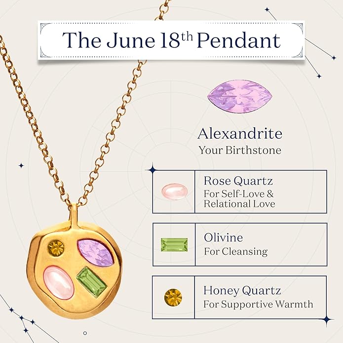 Birthdate 14k Gold Necklace for Women - 16-20in Adjustable 14 Karat Gold Chain with Lobster Clasp - Cadenas de Oro 14k Puro Para Mujer, Ladies Jewelry Birthstone