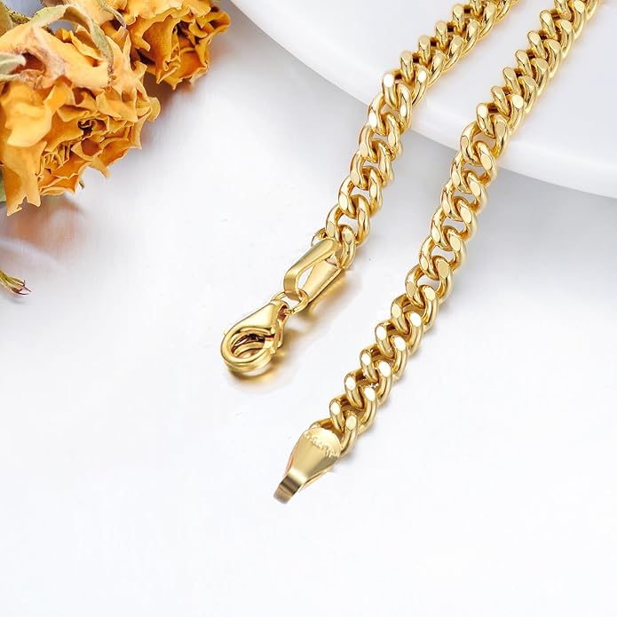 SISGEM Solid 18k Gold Cuban Link Anklet for Women, Real 18 Karat Gold Ankle Bracelet for Her (3.2 mm, 10 inch)