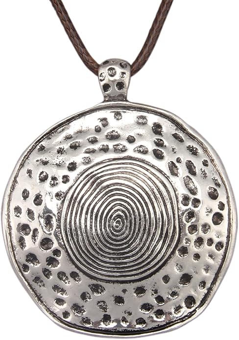 Long Boho Necklaces for Women Vintage Leather Wooden Pendant Y Choker Ethnic Style Gold Circle Hippie Sweater Necklace