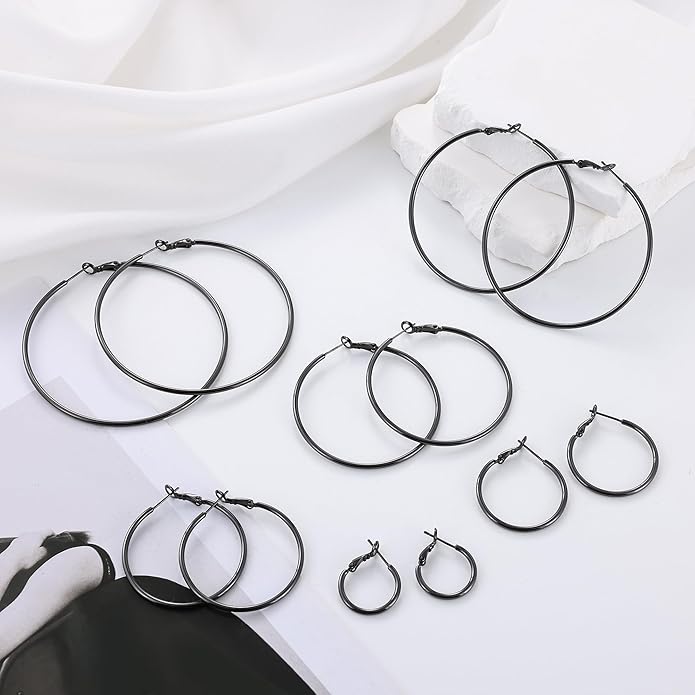 Gacimy Gold Hoop Earrings for Women 14K Gold Plated, 925 Sterling Silver Post Hypoallergenic Earrings Hoops for Women