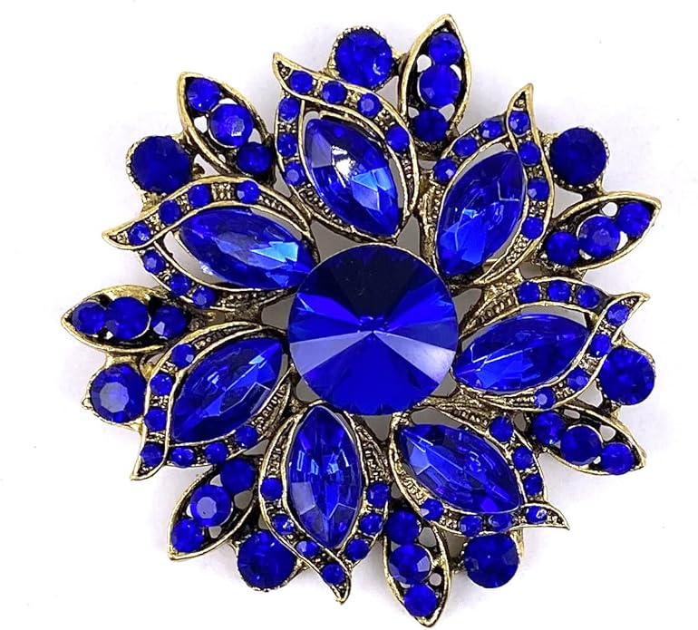 LAXPICOL Vintage Women's Austrian Crystal Elegant Flower Brooch Wedding Broach Pin