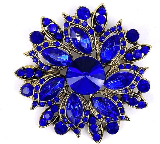 LAXPICOL Vintage Women's Austrian Crystal Elegant Flower Brooch Wedding Broach Pin