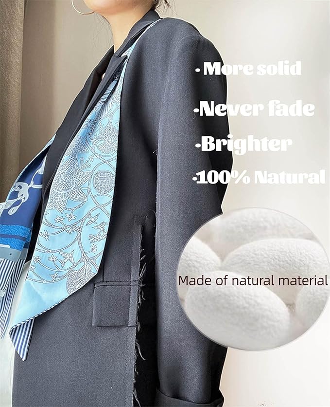 kcctoo 59" Mulberry Silk Like Head Scarf Women's Fashion Square Neck Satin Scarfs for Bag Hair Scarves Gift 59 * 5.9”