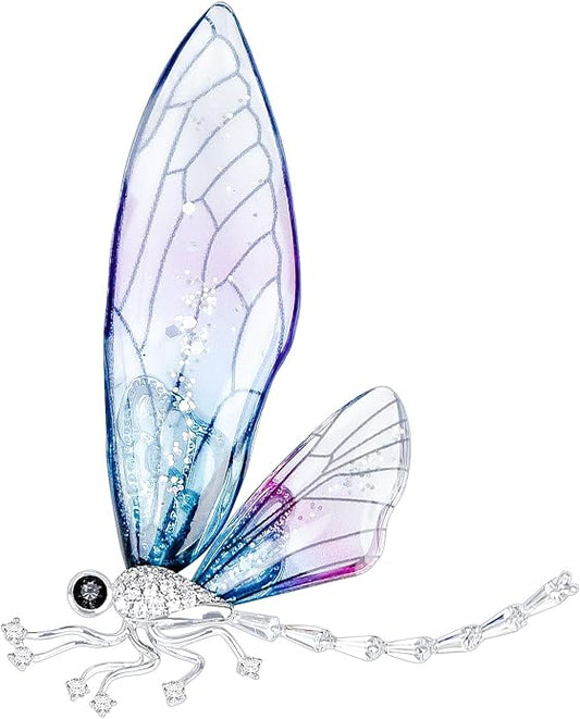 Brooches For Women ，Cubic Zirconia Dragonfly Brooch Pins For Women ，Dragonfly Broach ，Cubic Zirconia Broach