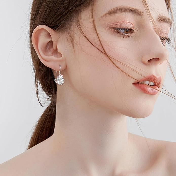 Animal Earrings 925 Sterling Silver Dangle Earrings Leverback Earrings Animal Jewelry for Women
