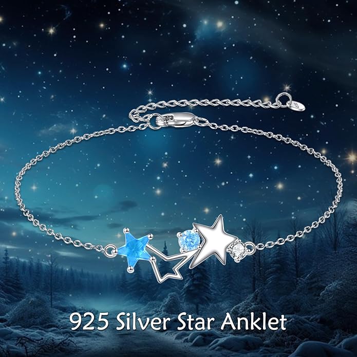 925 Sterling Silver Anklet for Women Dragonfly/Butterfly/Sea Turtles/Mermaid/Infinity/Hamsa Hand Adjustable Chain Ankle Bracelets Jewelry
