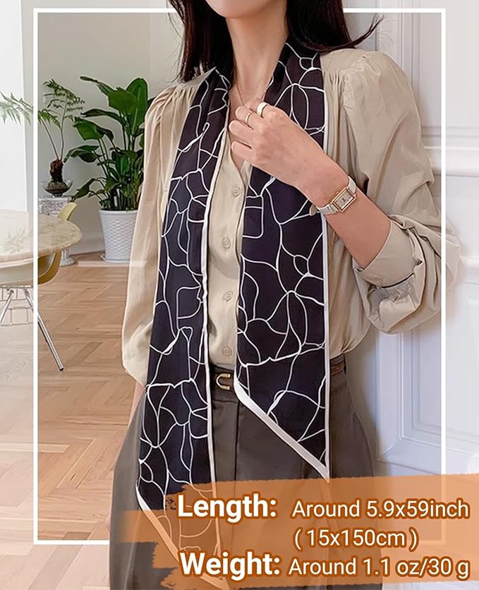 Dailyacc Hair Scarf for Women Fashion Silky Satin Headscarf Wrap Breathable Lightweight Neck Scarves For Handbag
