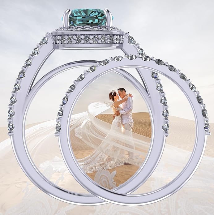 NANA Jewels Sterling Silver Engagement Rings for Women - Choose Simulated Morganite, Citrine, Aquamarine & More