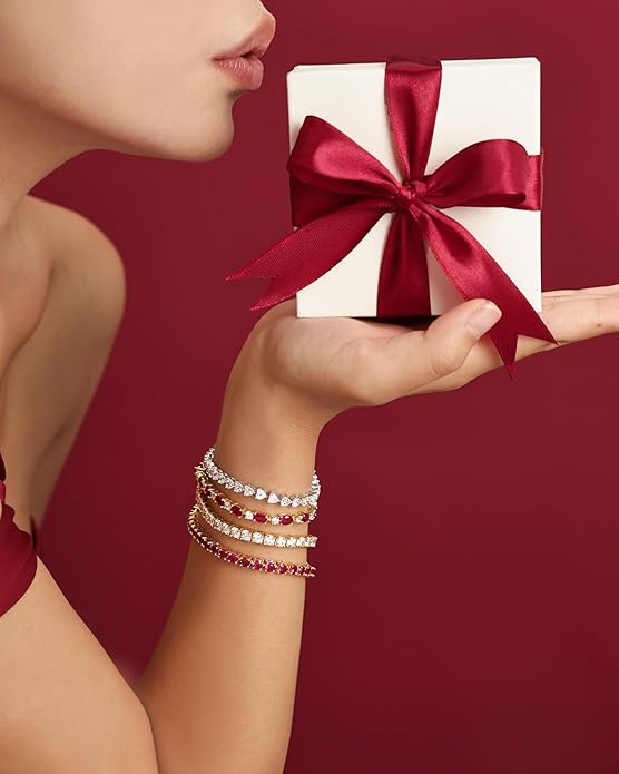 FANCIME Birthstone Tennis Bracelets Sterling Silver Bolo Tennis Bracelets Charm Fine Jewelry Birthday Gifts for Women Mom Wife Her