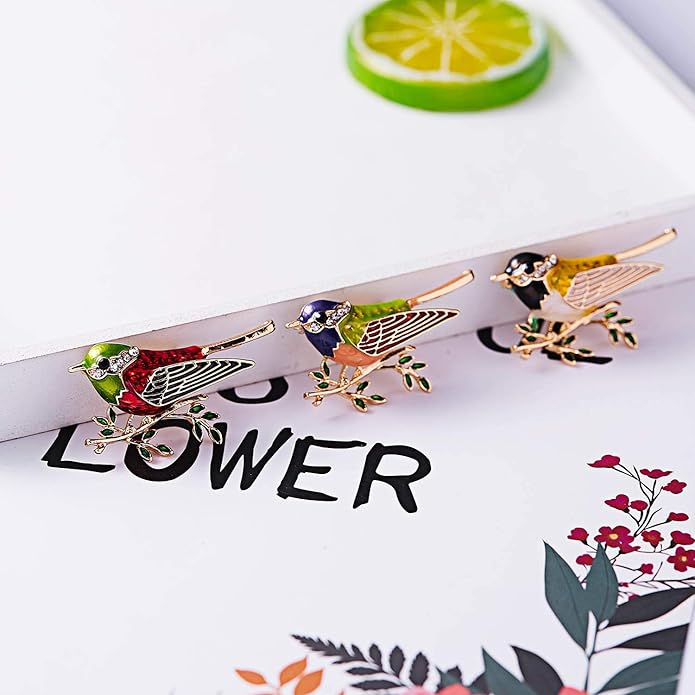 Fashion Cute Crystal Swallow Brooches Pin Bird Shape Corsage Jewelry (3PCS)