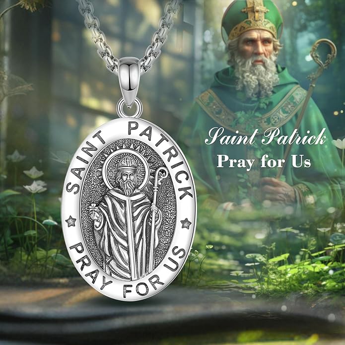 EUDORA 925 Sterling Silver St Christopher/St Benedict/St Michael/Virgin Mary/San Judas Tadeo/Good Shepherd Cross/Archangel Necklace Medal Pendant Protection Religious Amulet Jewelry For Men Women
