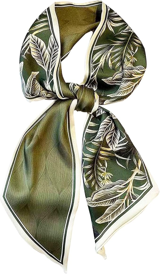 Hioyiwse Head Scarf Hair Neck Scarves For Women Purse Bag Scarfs For Handbags Silky Long Thin Satin Headscarf Fashion