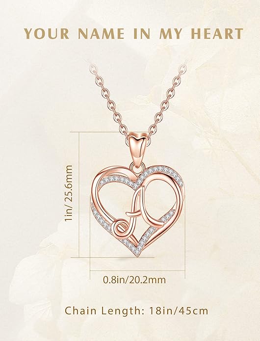 INFUSEU Unique Initial Necklaces for Women Girls Small Heart Letter Jewelry, Meaningful Personalized Gifts