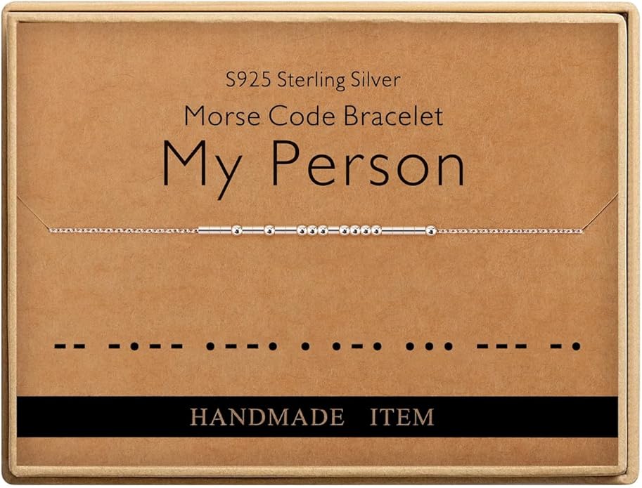 Monily Inspirational Gifts for Women Morse Code Bracelets for Women Funny Bracelet for Friend Funny Gift for Women Sterling Silver Bracelet for Women