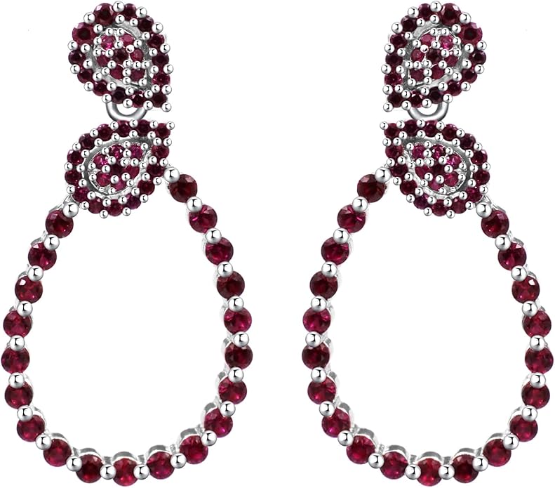 Moissanite Hoop Earrings for Women, S925 Sterling Silver, 18K White Gold Plated, D Color VVS1