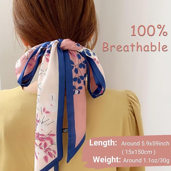 Dailyacc Hair Scarf for Women Fashion Silky Satin Headscarf Wrap Breathable Lightweight Neck Scarves For Handbag