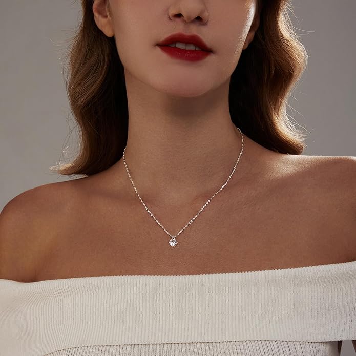 Zeffy Diamond Necklaces for Women, Dainty Gold Necklace 18k Gold Plated Layered Necklaces Simple Gold CZ Diamond Pendant Necklaces for Women Trendy Jewelry Gifts for Girls