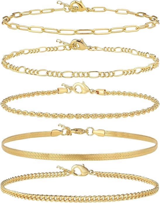 Gold/Silver Plated Anklet Bracelets for Women Waterproof Plus Size Cuban Link Chain Ankle Bracelet for Large Ankle 9-12inch