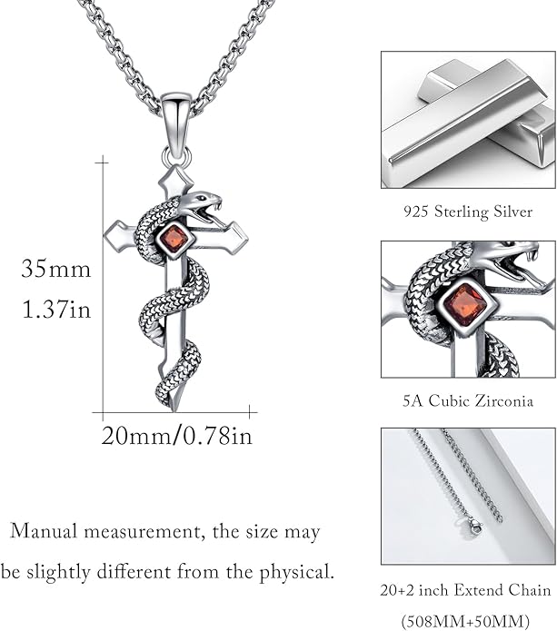 YEESIA Cross Necklace for Men Women 925 Sterling Silver Christian Pendant Religious Jewelry Gift for Men Women.