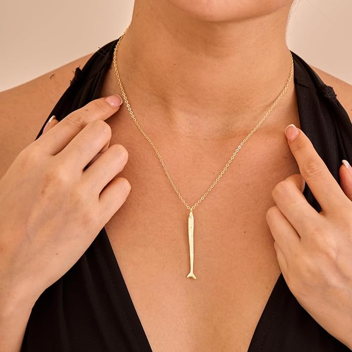 Gold Necklace for Women-14K Gold Plated Bow,Dragon,Shell, Palm Tree, Seahorse, Conch Shell,Sardines, Cowboy Boot,Bat,Bunny Pendant Beachy Jewelry for Women Gifts